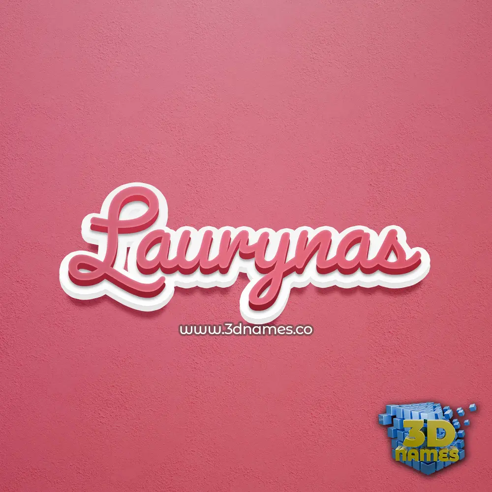laurynas in Red Scribble style - 3D name wallpaper