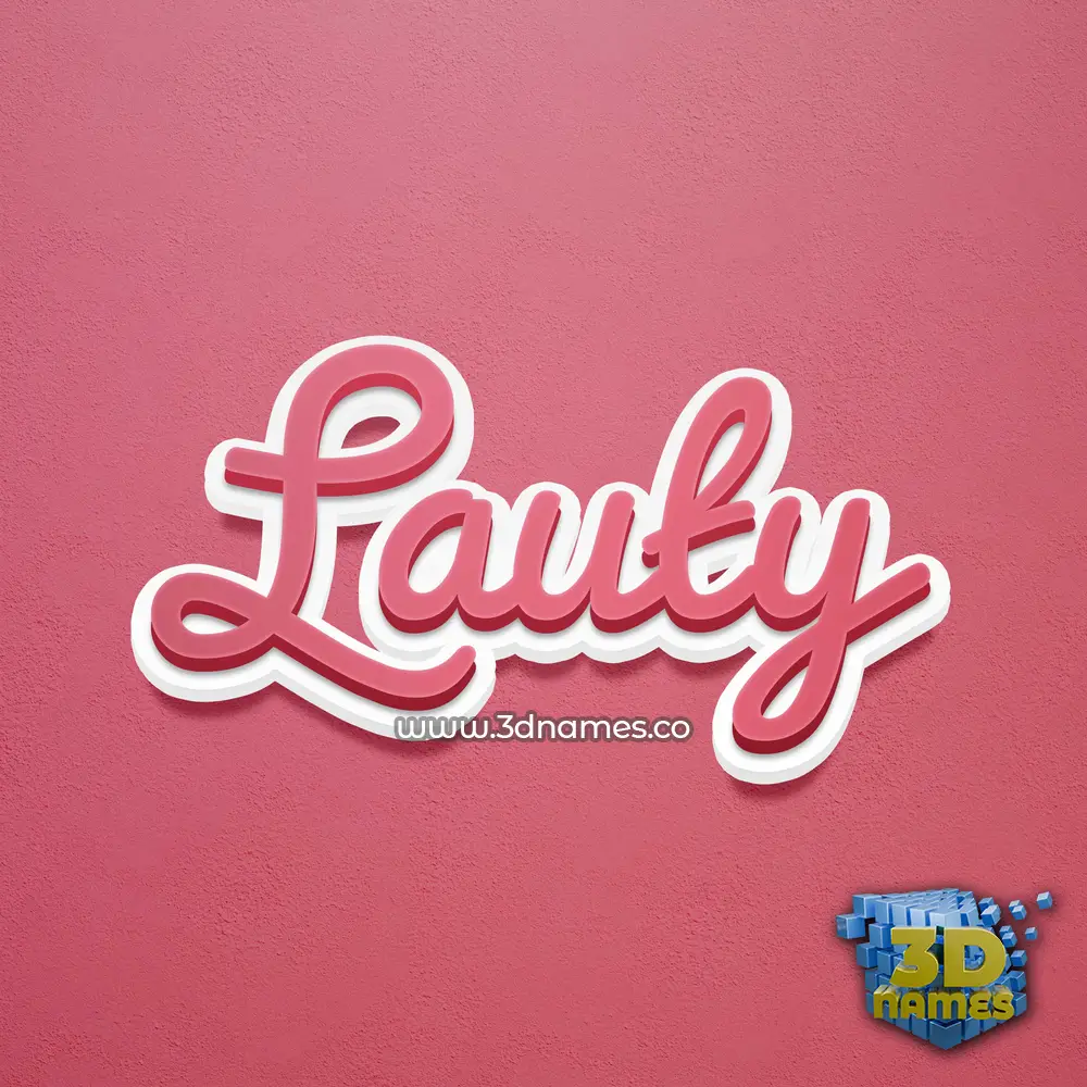 lauty in Red Scribble style - 3D name wallpaper