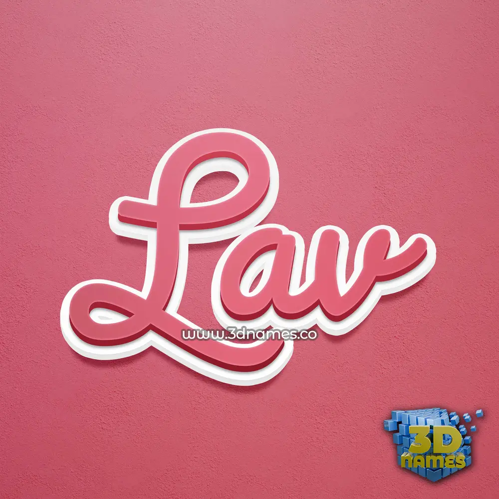 lav in Red Scribble style - 3D name wallpaper