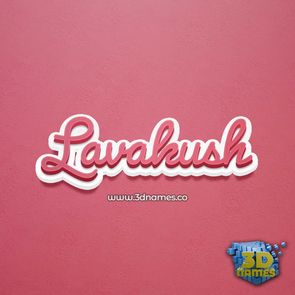 lavakush in Red Scribble style - 3D name wallpaper