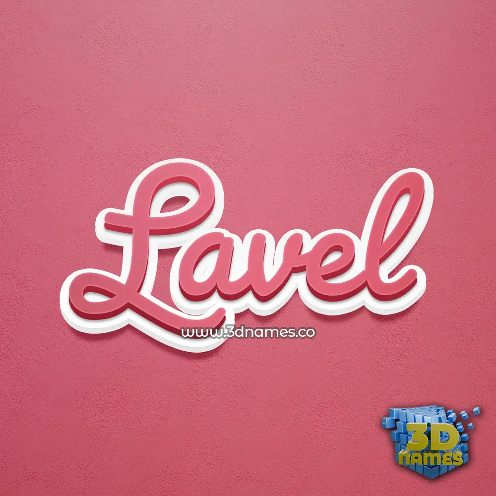 lavel in Red Scribble style - 3D name wallpaper