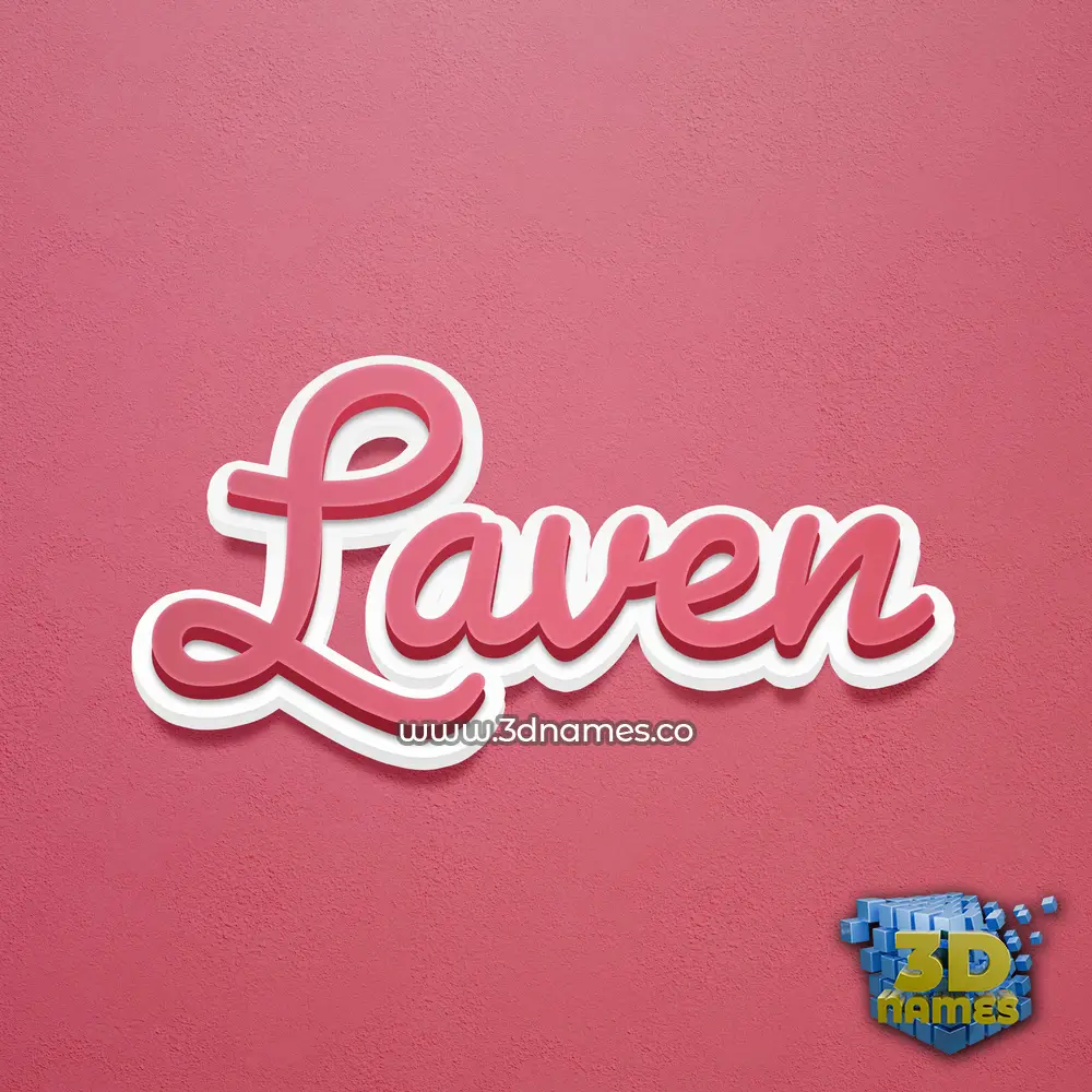 laven in Red Scribble style - 3D name wallpaper