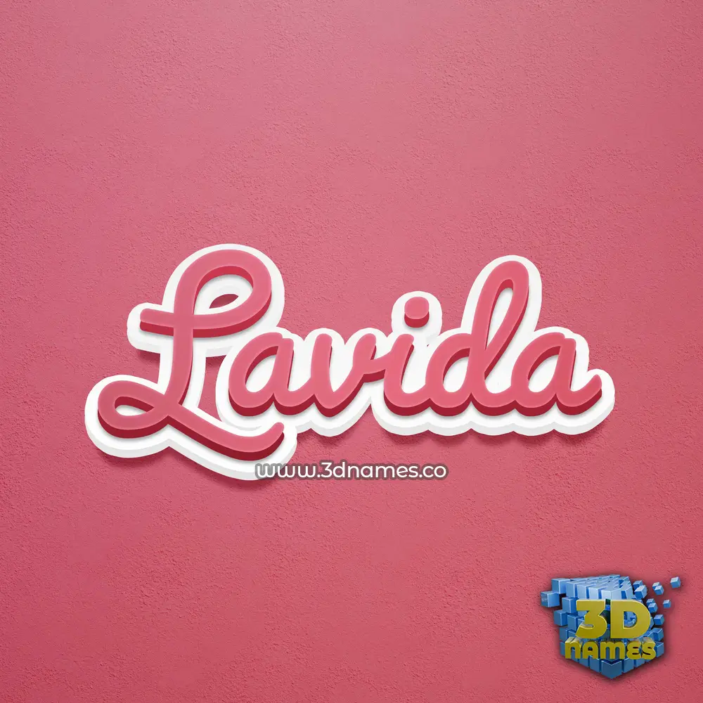 lavida in Red Scribble style - 3D name wallpaper