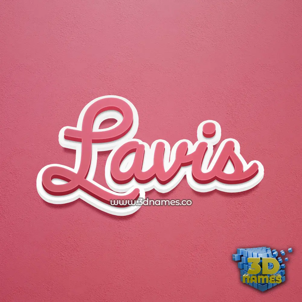 lavis in Red Scribble style - 3D name wallpaper