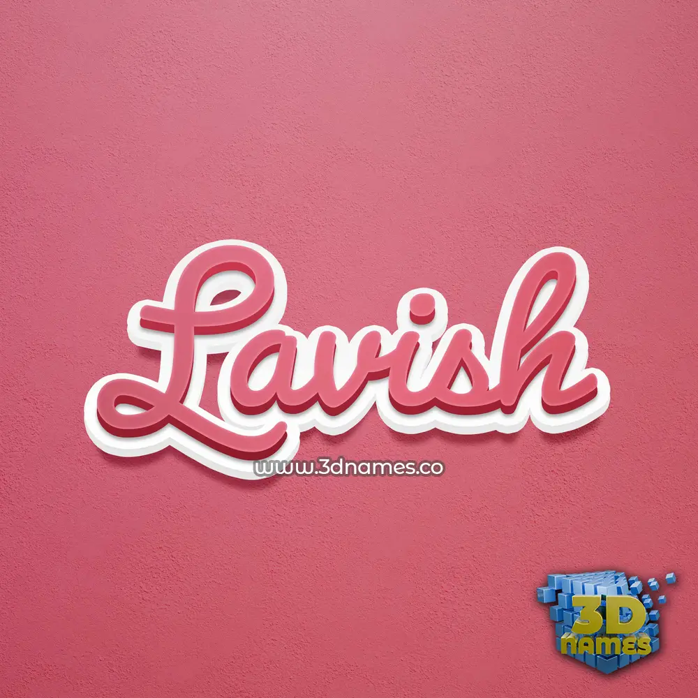 lavish in Red Scribble style - 3D name wallpaper