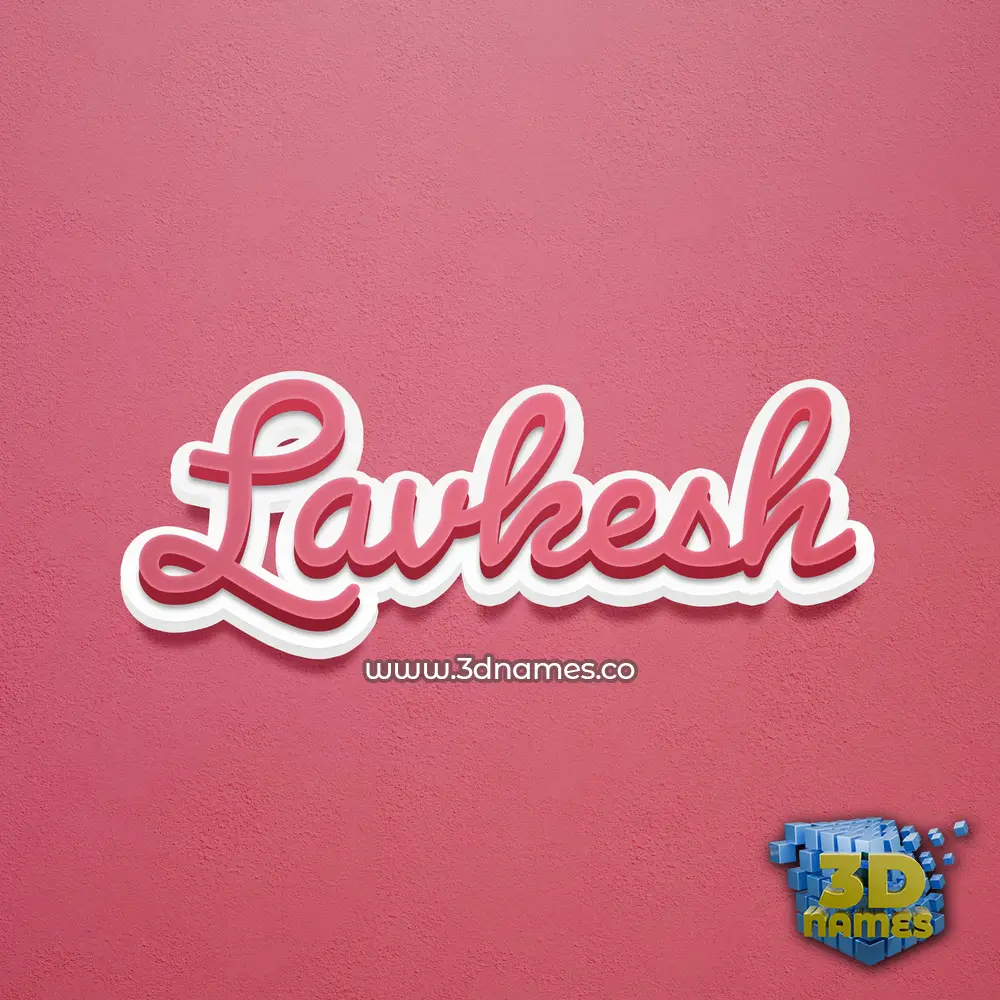lavkesh in Red Scribble style - 3D name wallpaper