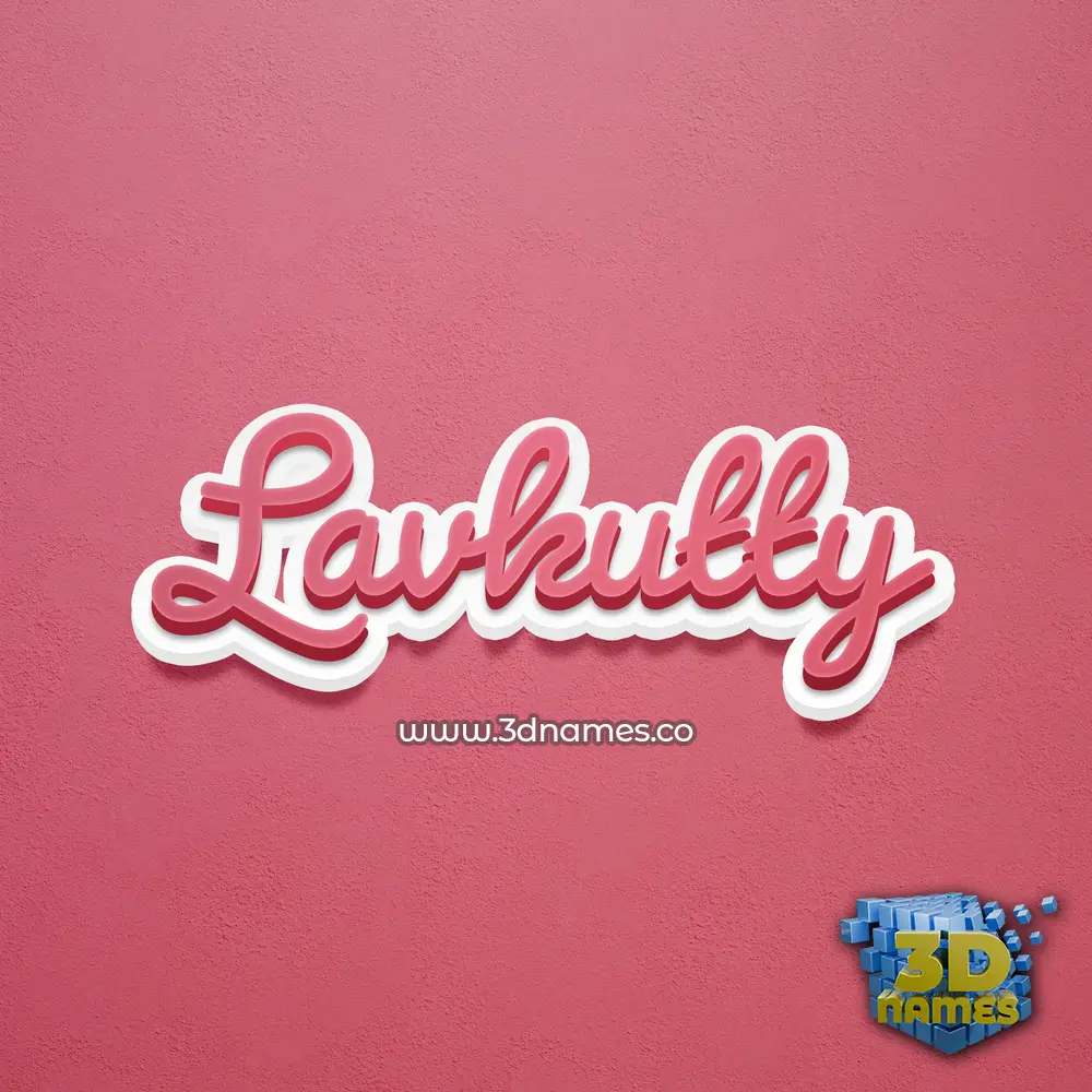 lavkutty in Red Scribble style - 3D name wallpaper