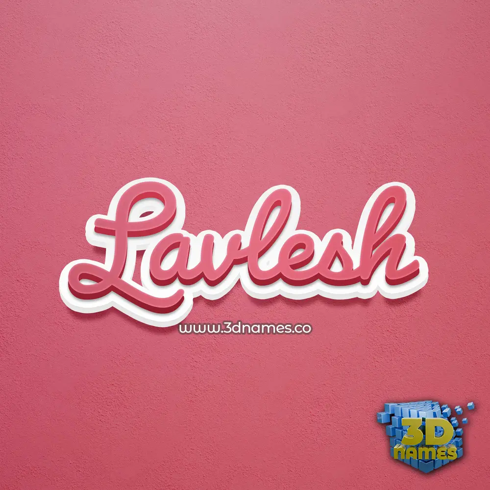lavlesh in Red Scribble style - 3D name wallpaper