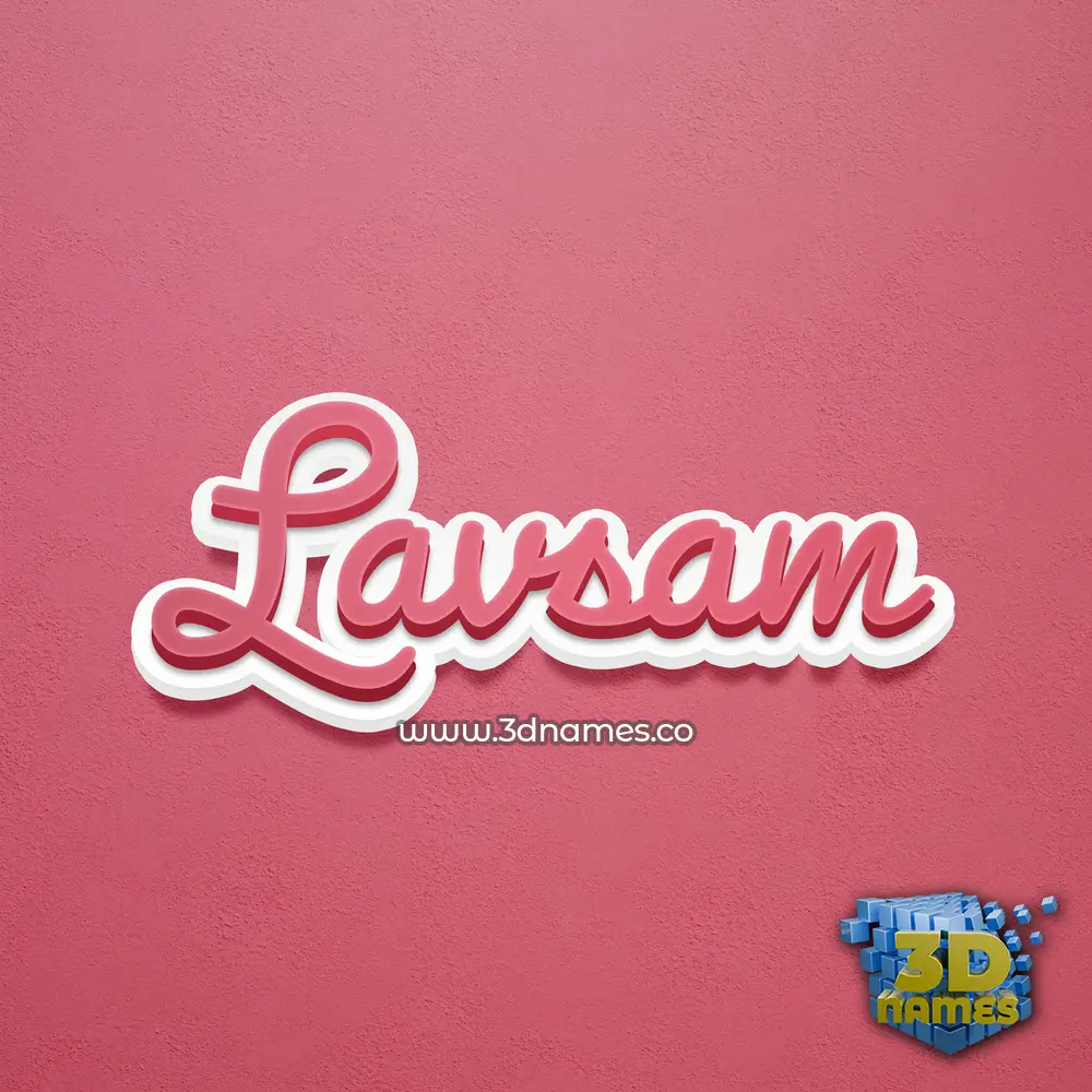 lavsam in Red Scribble style - 3D name wallpaper