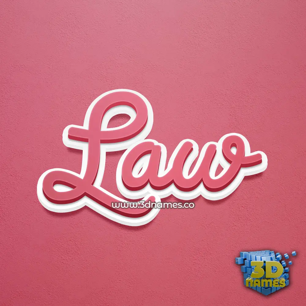 law in Red Scribble style - 3D name wallpaper