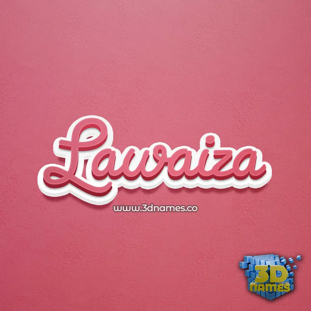 lawaiza in Red Scribble style - 3D name wallpaper