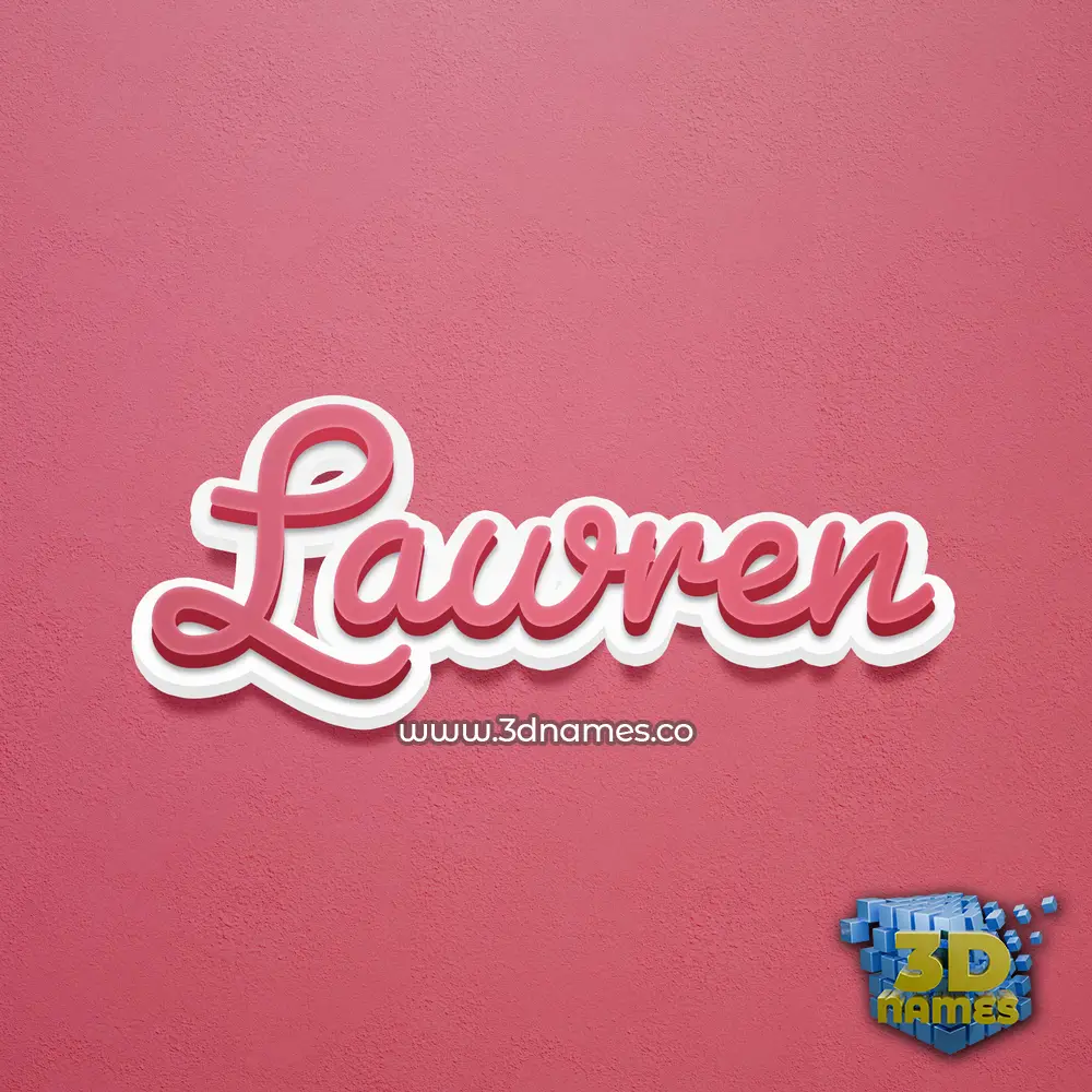 lawren in Red Scribble style - 3D name wallpaper