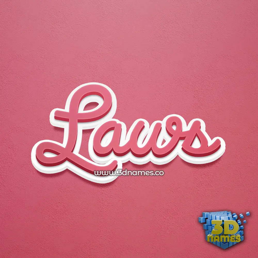 laws in Red Scribble style - 3D name wallpaper