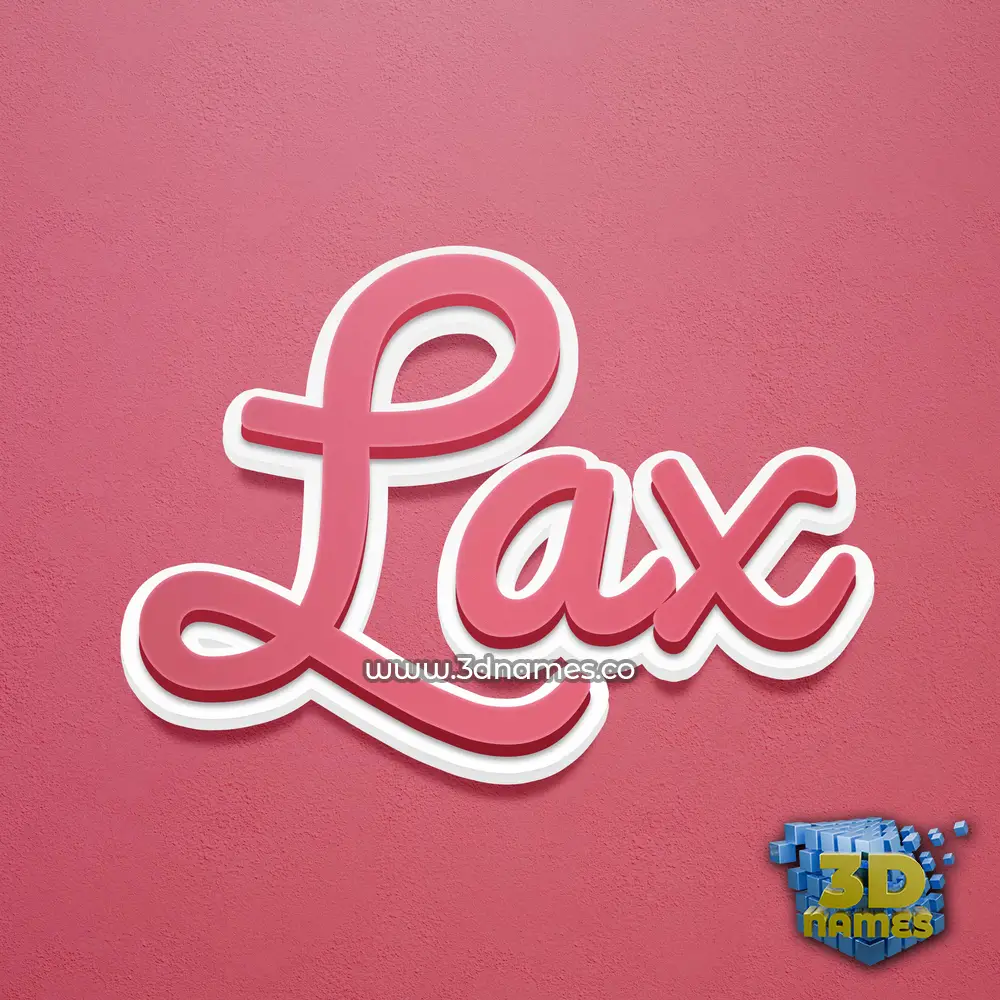 lax in Red Scribble style - 3D name wallpaper
