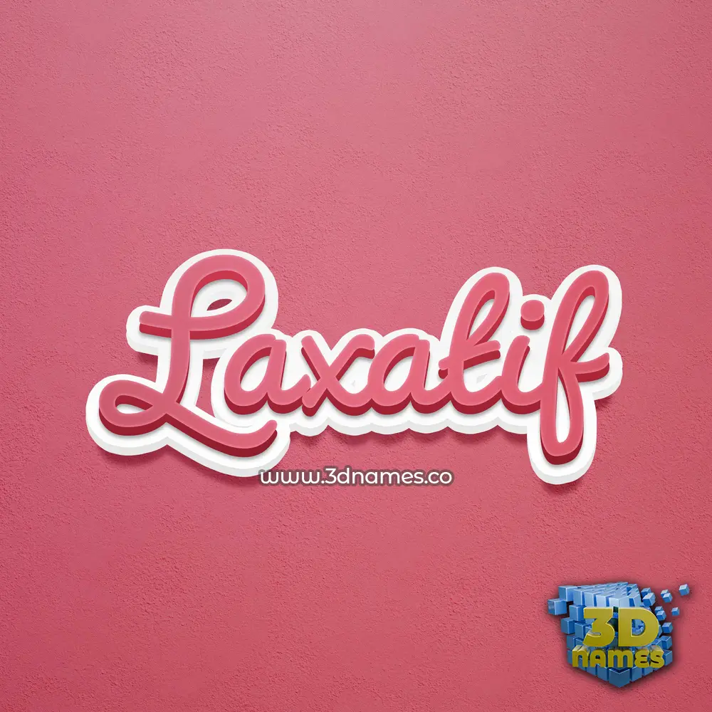 laxatif in Red Scribble style - 3D name wallpaper
