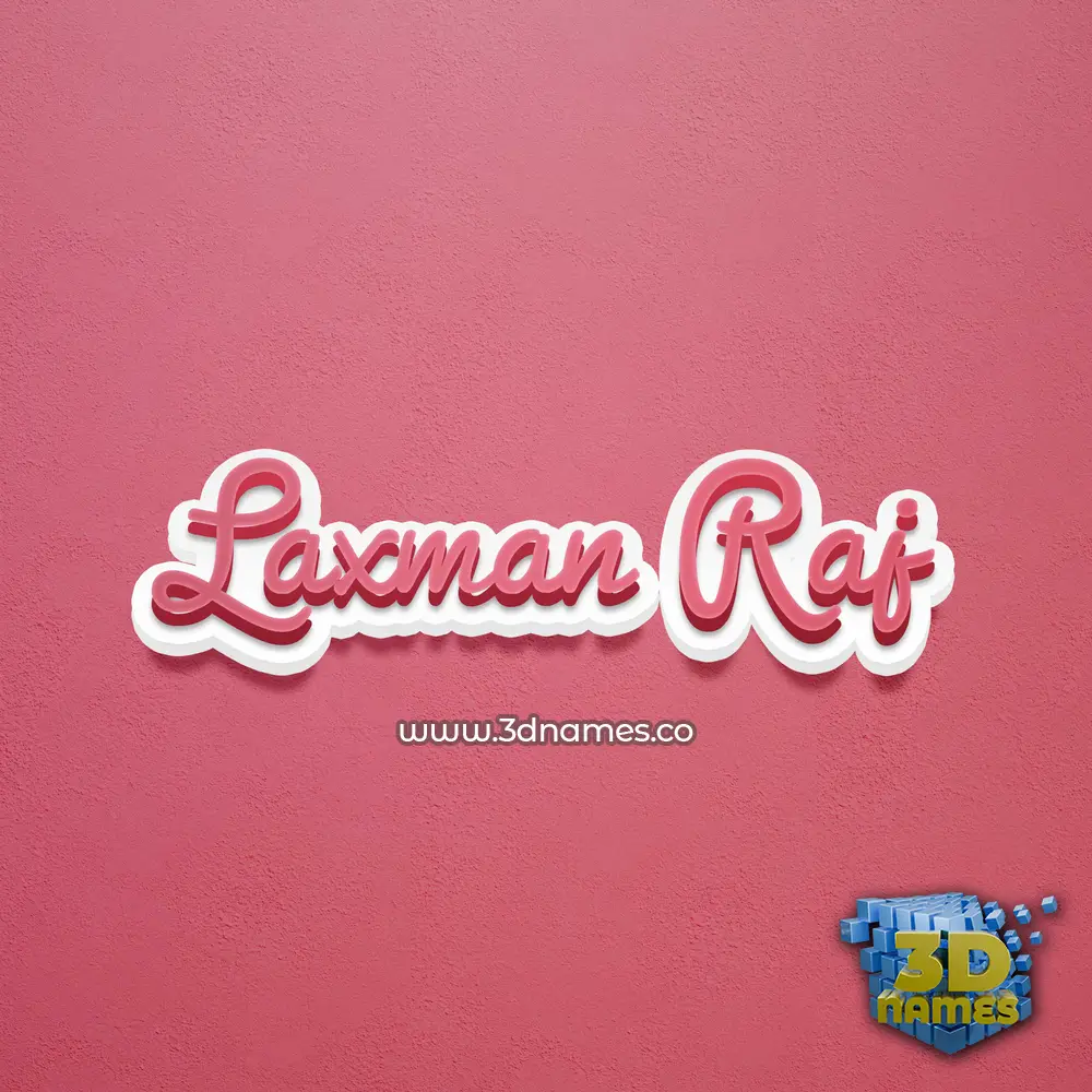 laxman raj in Red Scribble style - 3D name wallpaper