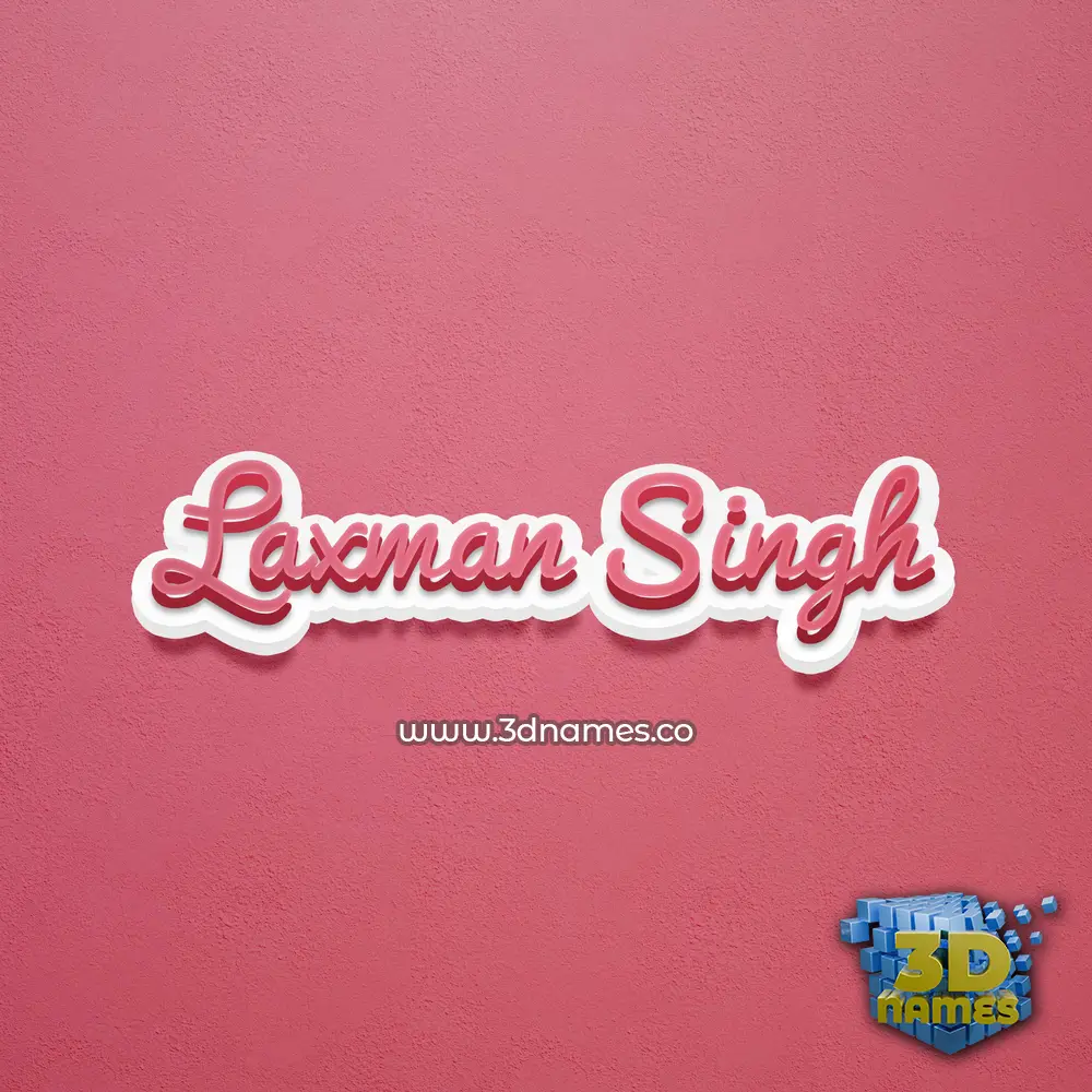 laxman singh in Red Scribble style - 3D name wallpaper