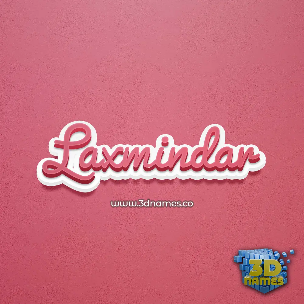 laxmindar in Red Scribble style - 3D name wallpaper