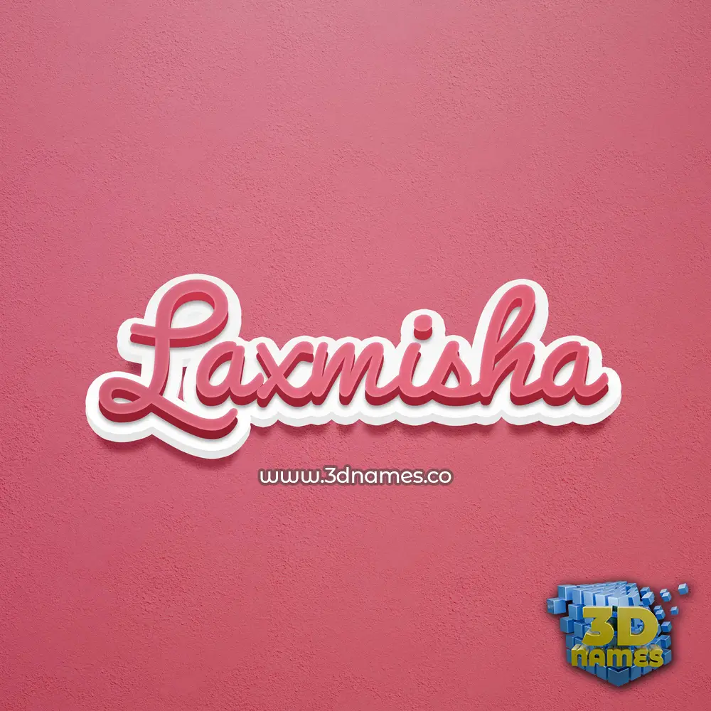 laxmisha in Red Scribble style - 3D name wallpaper