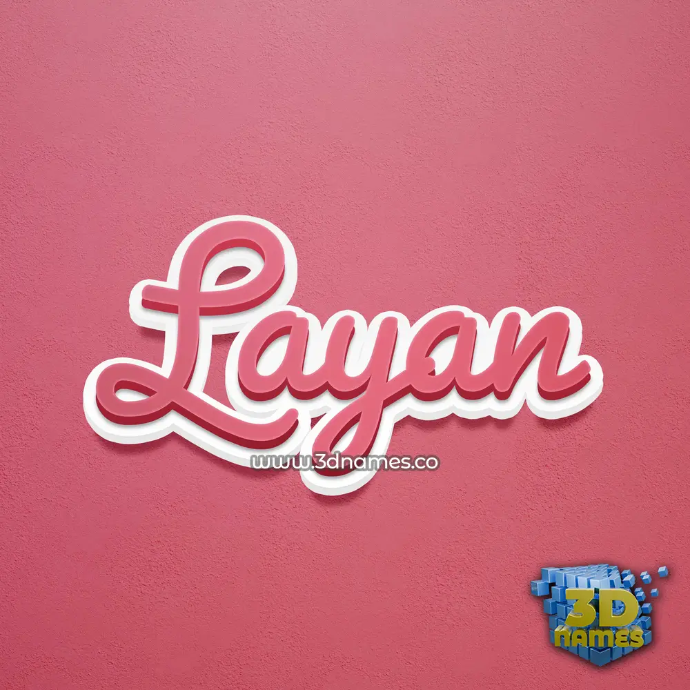 layan in Red Scribble style - 3D name wallpaper