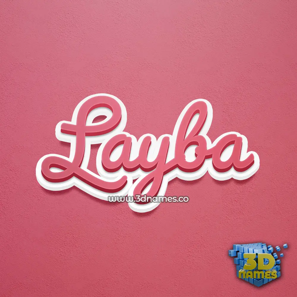 layba in Red Scribble style - 3D name wallpaper