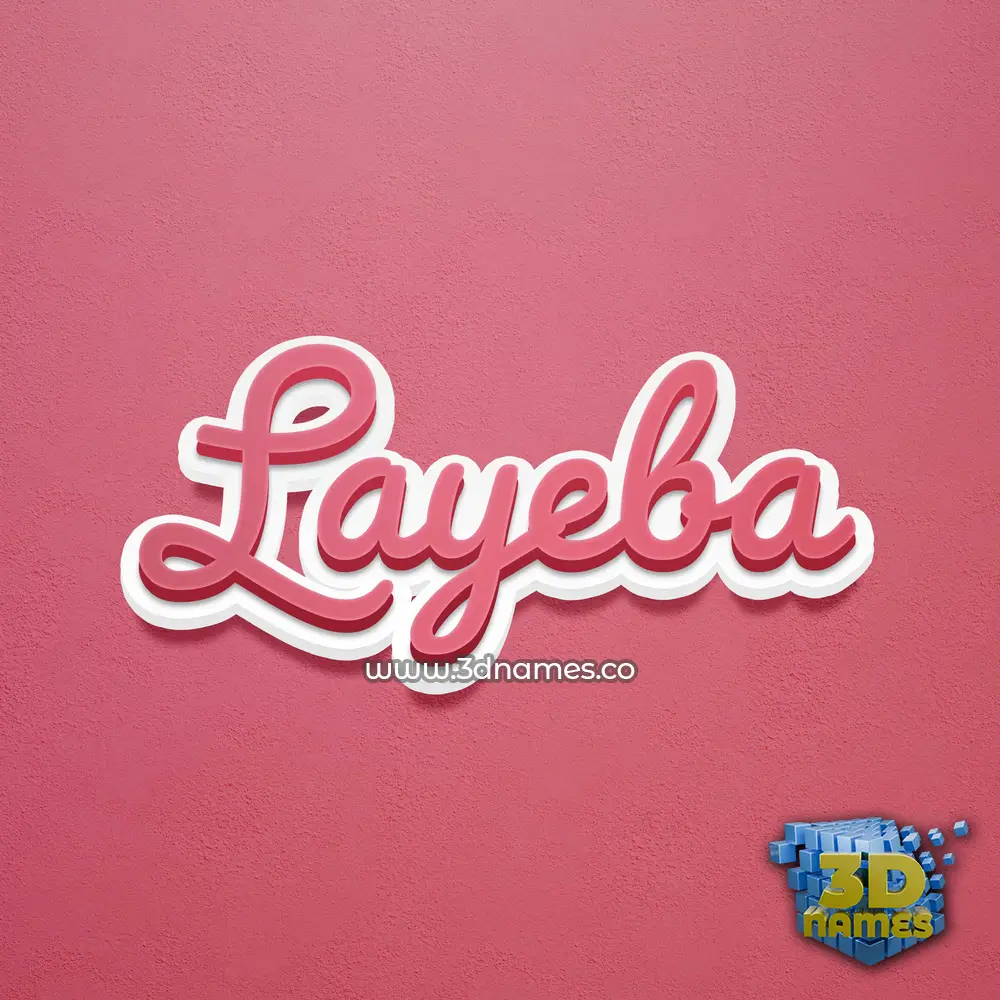 layeba in Red Scribble style - 3D name wallpaper