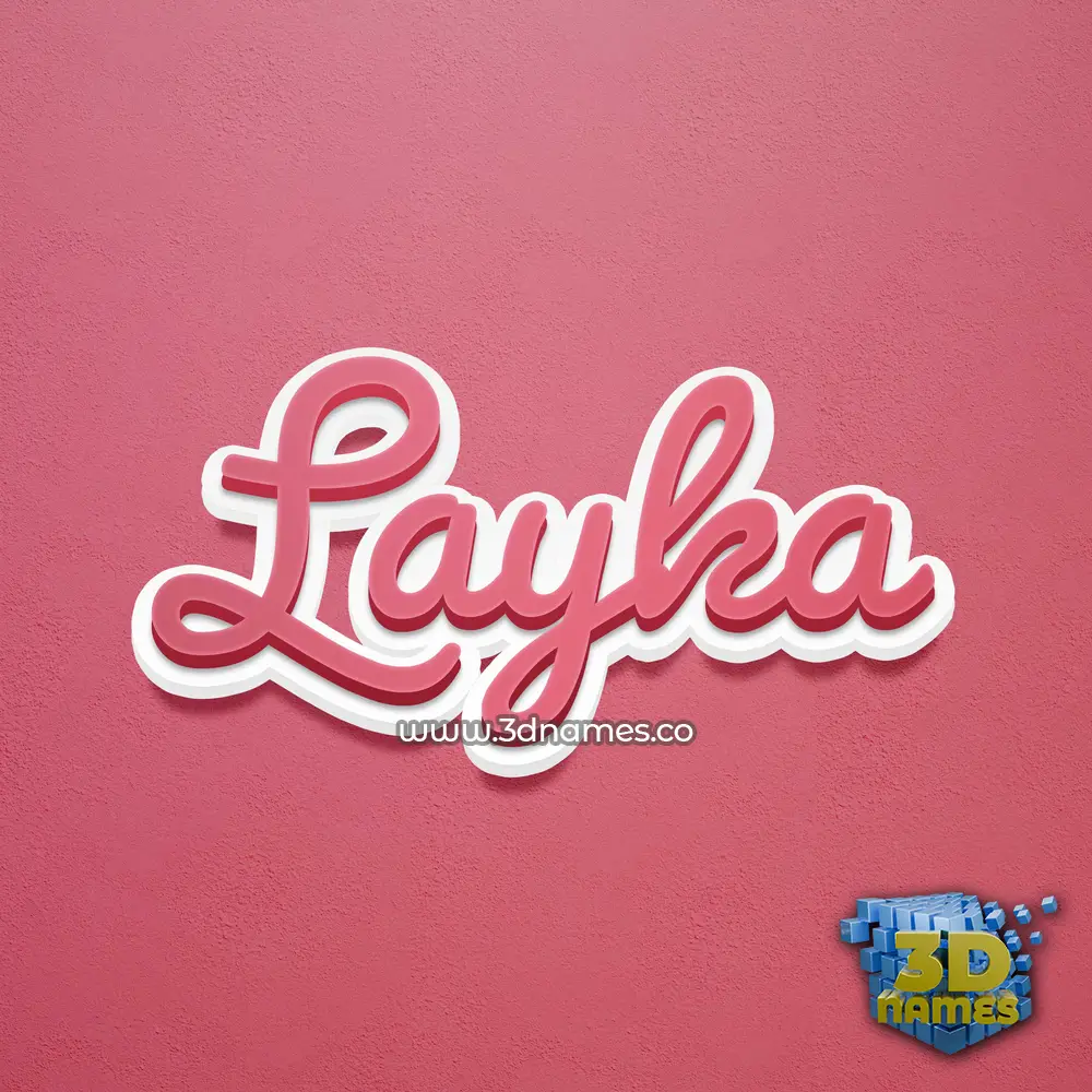 layka in Red Scribble style - 3D name wallpaper
