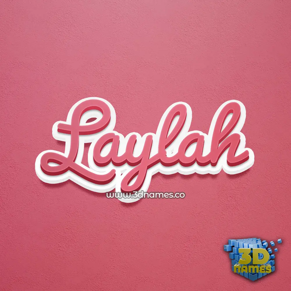 laylah in Red Scribble style - 3D name wallpaper