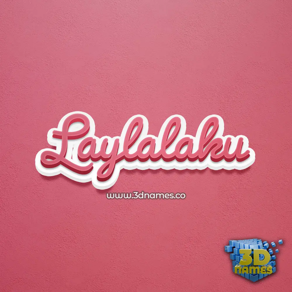 laylalaku in Red Scribble style - 3D name wallpaper