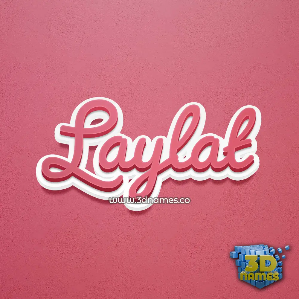 laylat in Red Scribble style - 3D name wallpaper