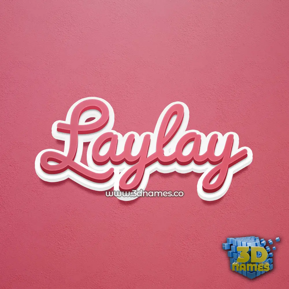 laylay in Red Scribble style - 3D name wallpaper