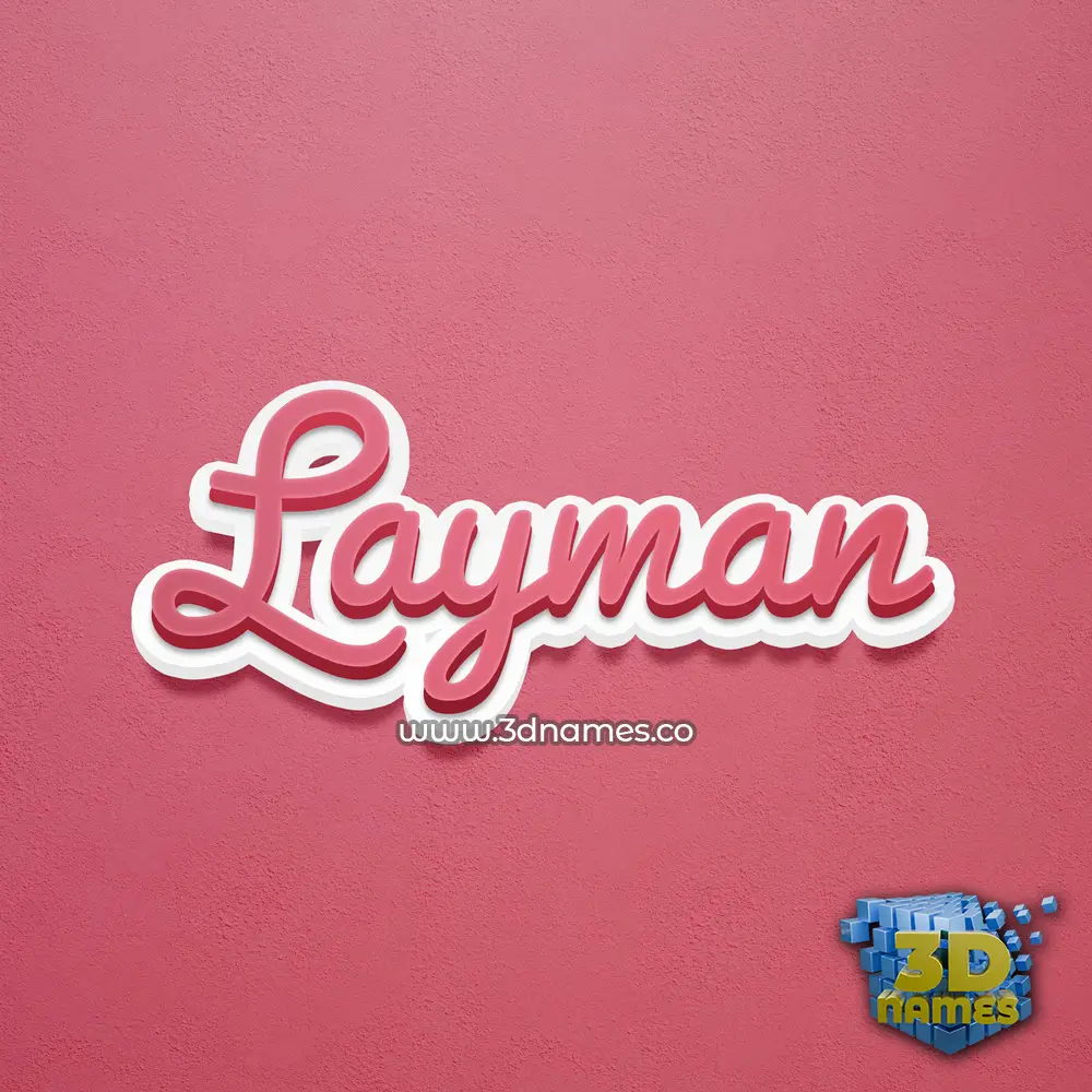 layman in Red Scribble style - 3D name wallpaper