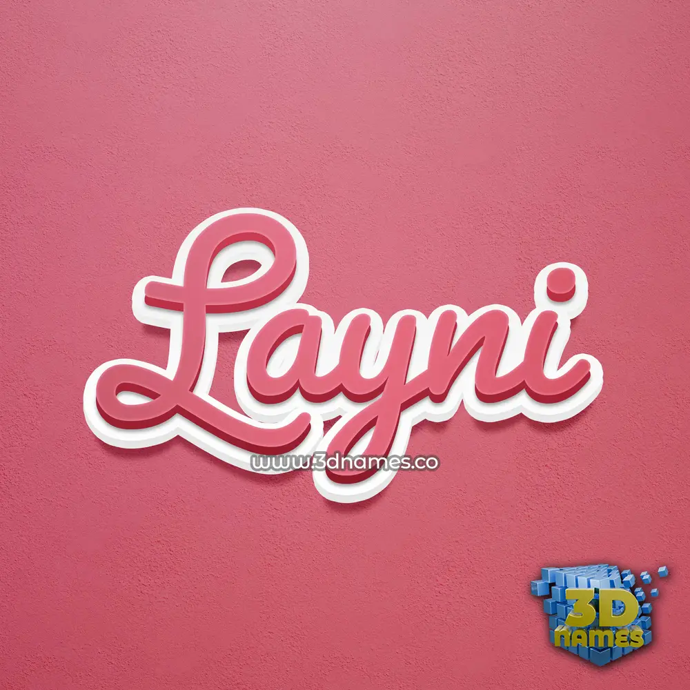 layni in Red Scribble style - 3D name wallpaper