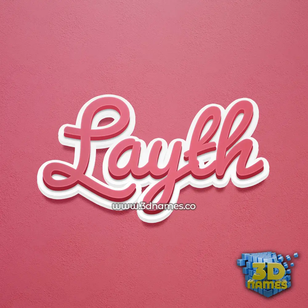 layth in Red Scribble style - 3D name wallpaper