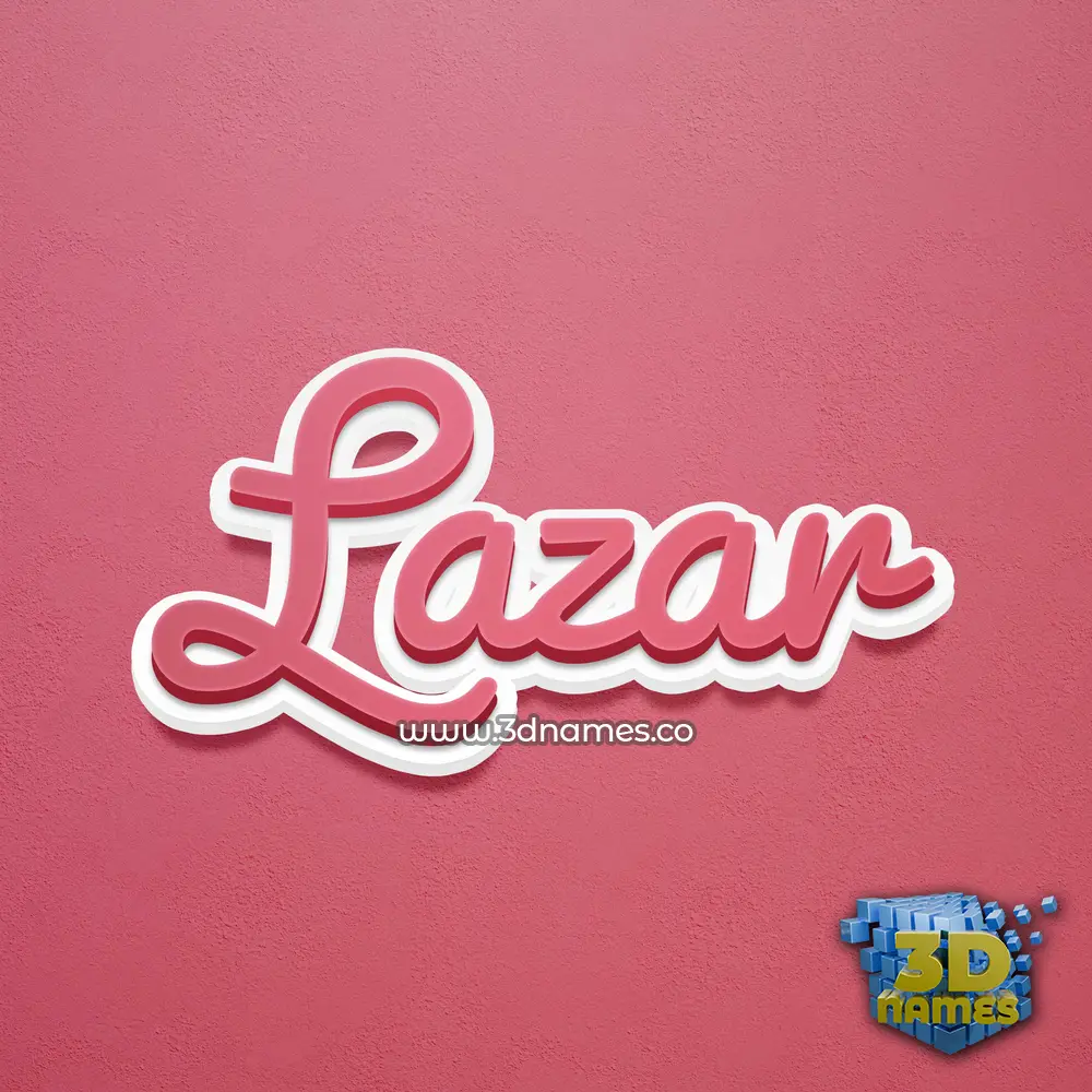 lazar in Red Scribble style - 3D name wallpaper