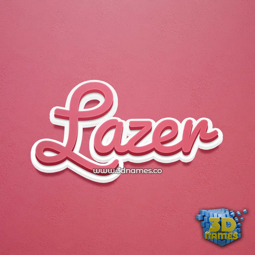 lazer in Red Scribble style - 3D name wallpaper