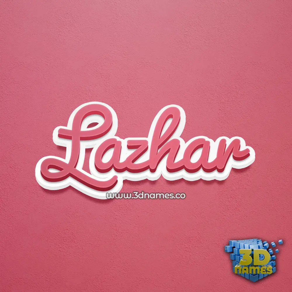 lazhar in Red Scribble style - 3D name wallpaper