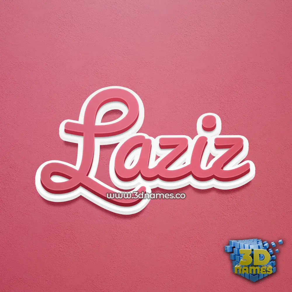 laziz in Red Scribble style - 3D name wallpaper