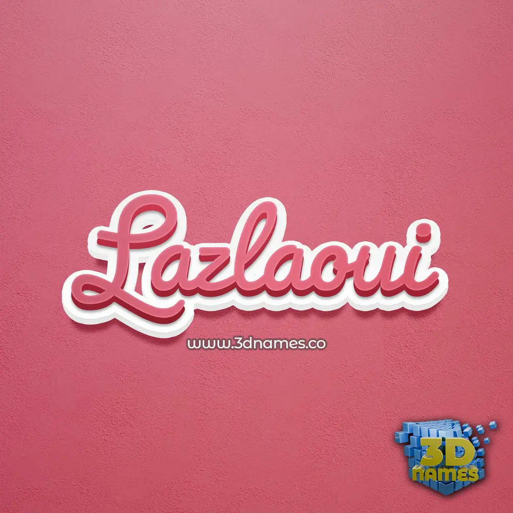 lazlaoui in Red Scribble style - 3D name wallpaper