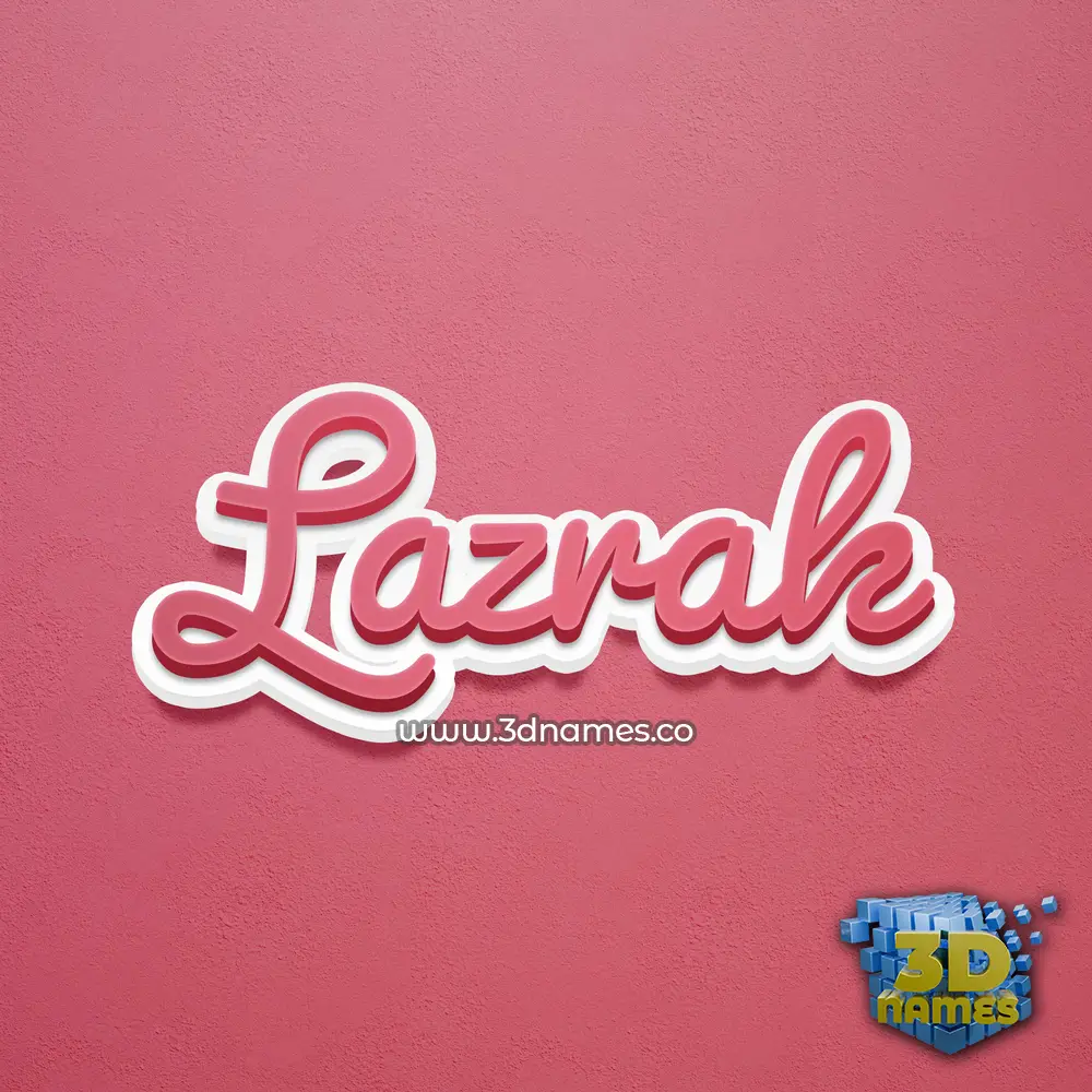 lazrak in Red Scribble style - 3D name wallpaper