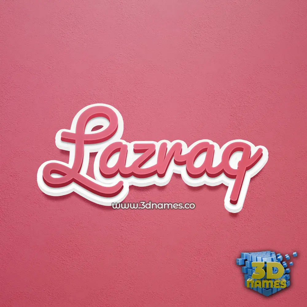 lazraq in Red Scribble style - 3D name wallpaper