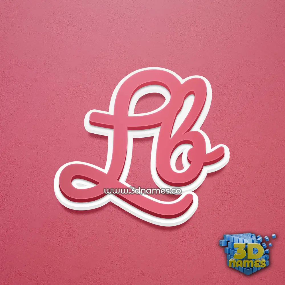 lb in Red Scribble style - 3D name wallpaper