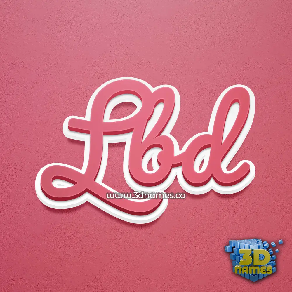 lbd in Red Scribble style - 3D name wallpaper