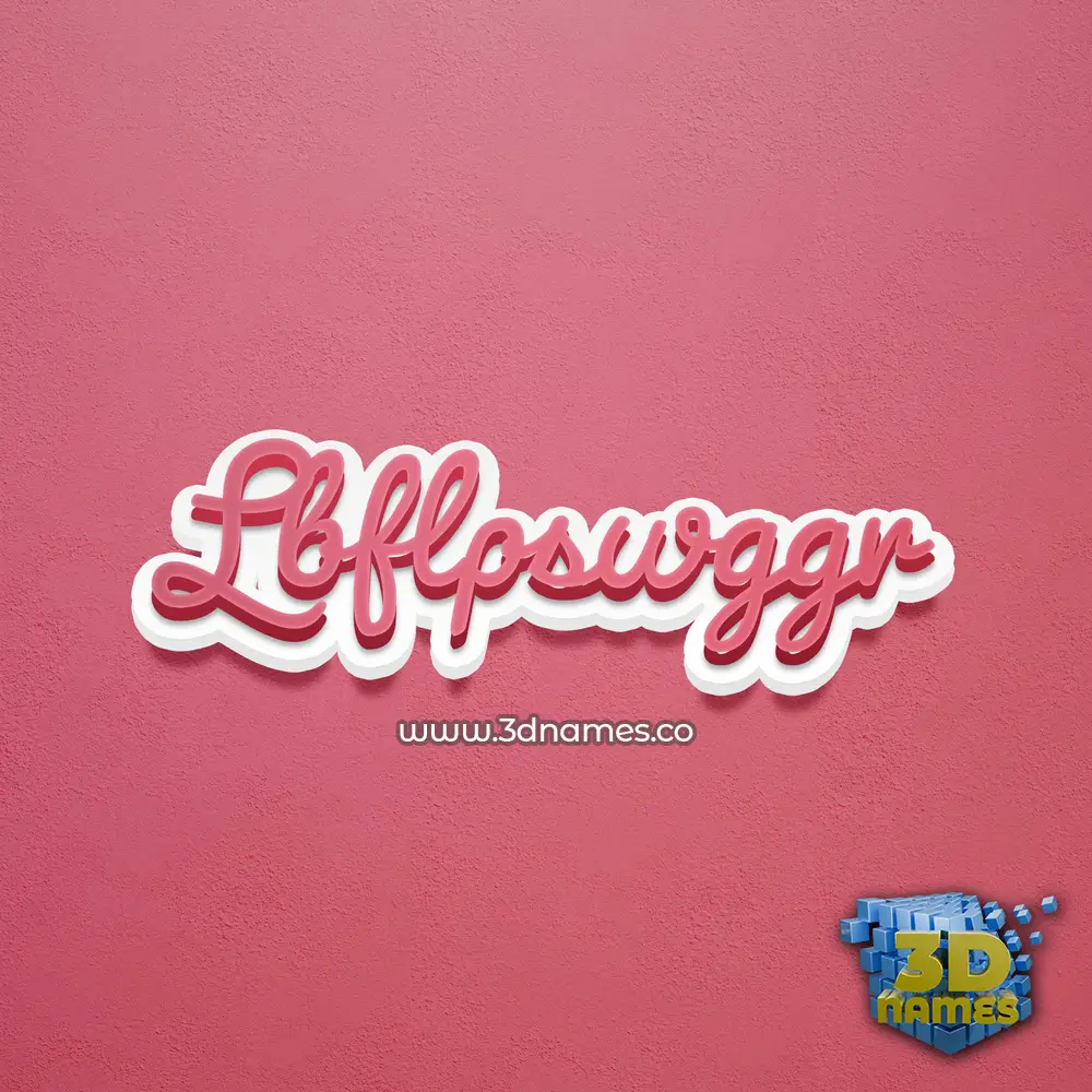 lbflpswggr in Red Scribble style - 3D name wallpaper