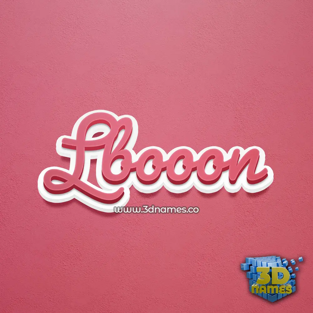 lbooon in Red Scribble style - 3D name wallpaper