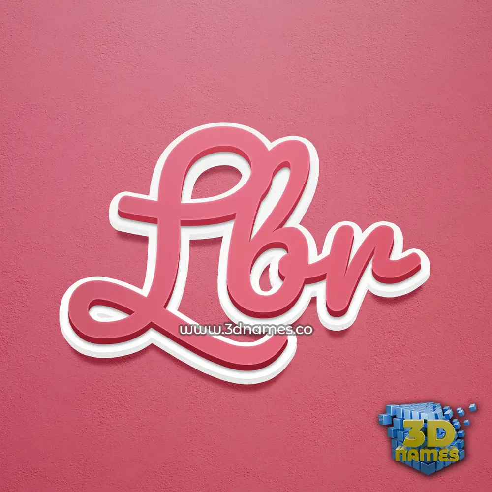 lbr in Red Scribble style - 3D name wallpaper