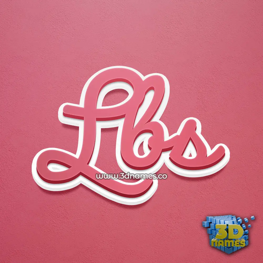 lbs in Red Scribble style - 3D name wallpaper