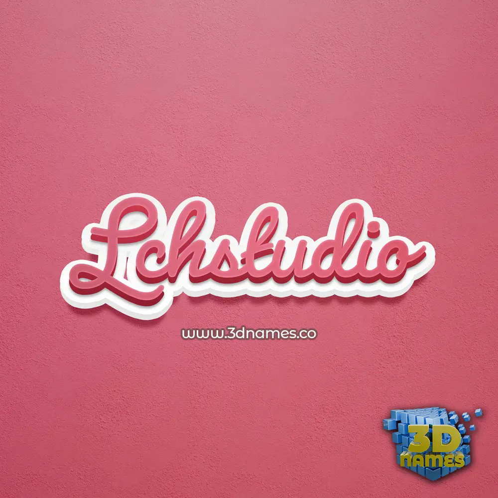 lchstudio in Red Scribble style - 3D name wallpaper