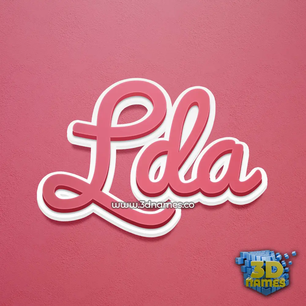 lda in Red Scribble style - 3D name wallpaper