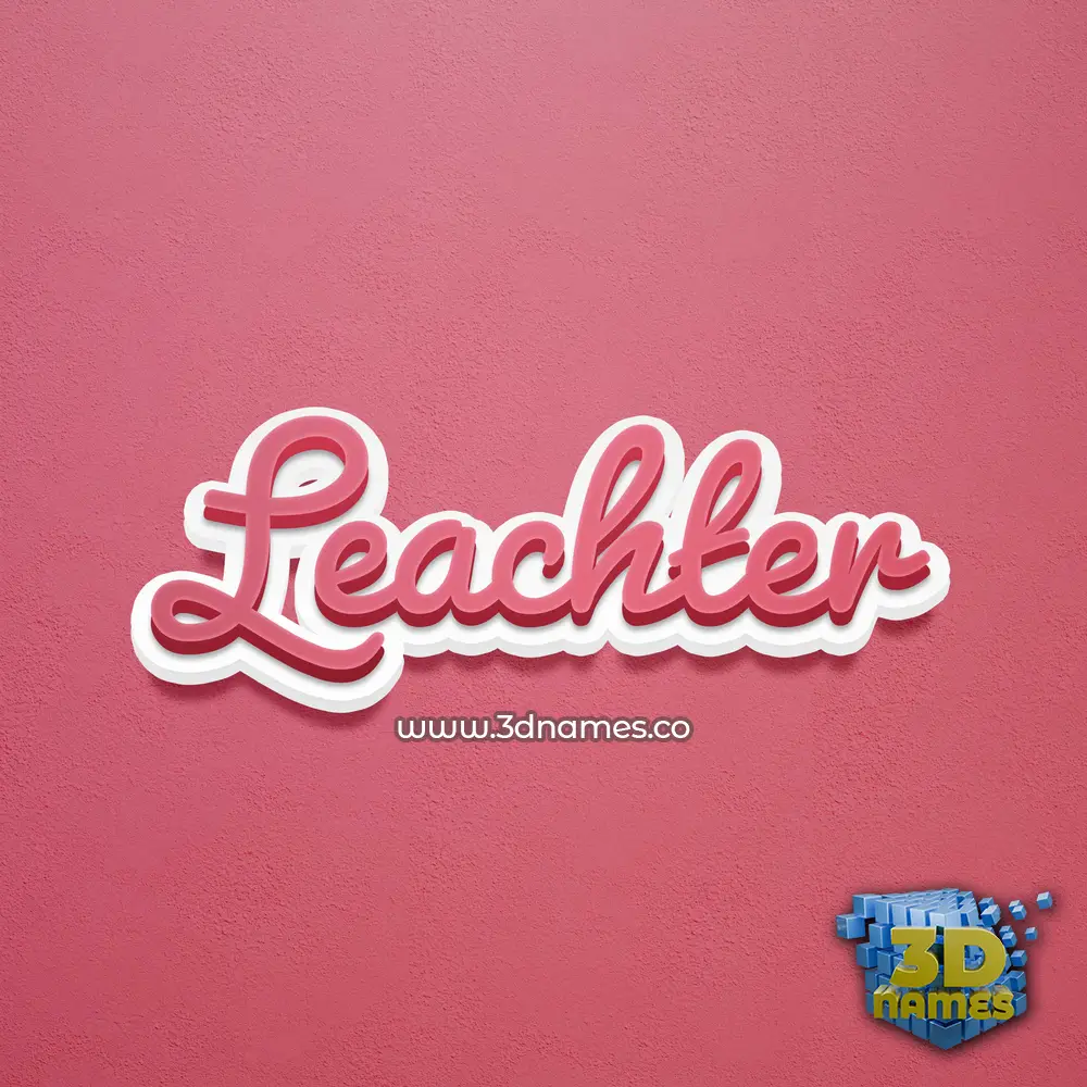 leachter in Red Scribble style - 3D name wallpaper